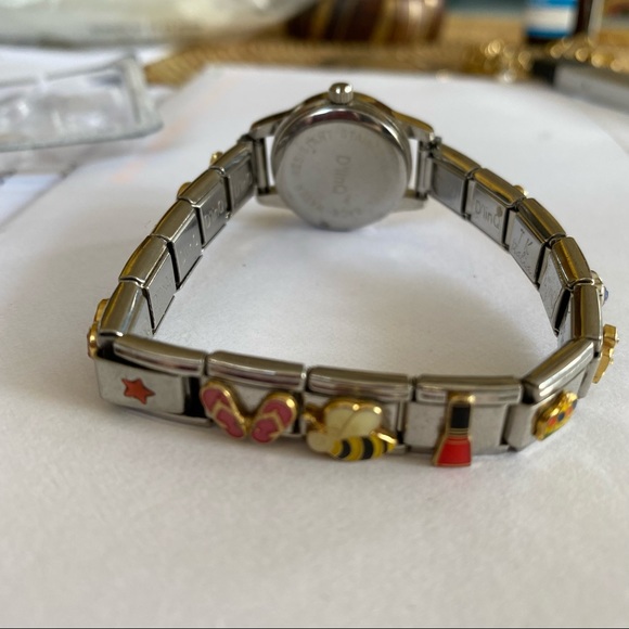 D'LinQ Watch with Watch Charms Stretch Band Pink Face - Picture 6 of 7